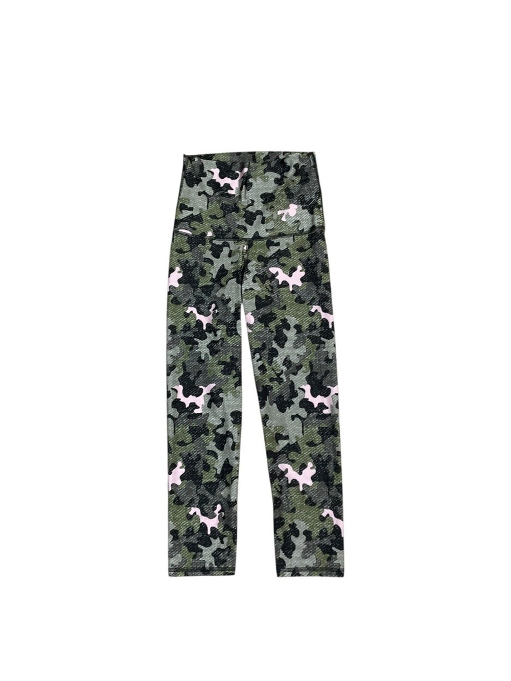 Emily Hsu Designs Green Pink Camo High Waist Yoga Leggings Small